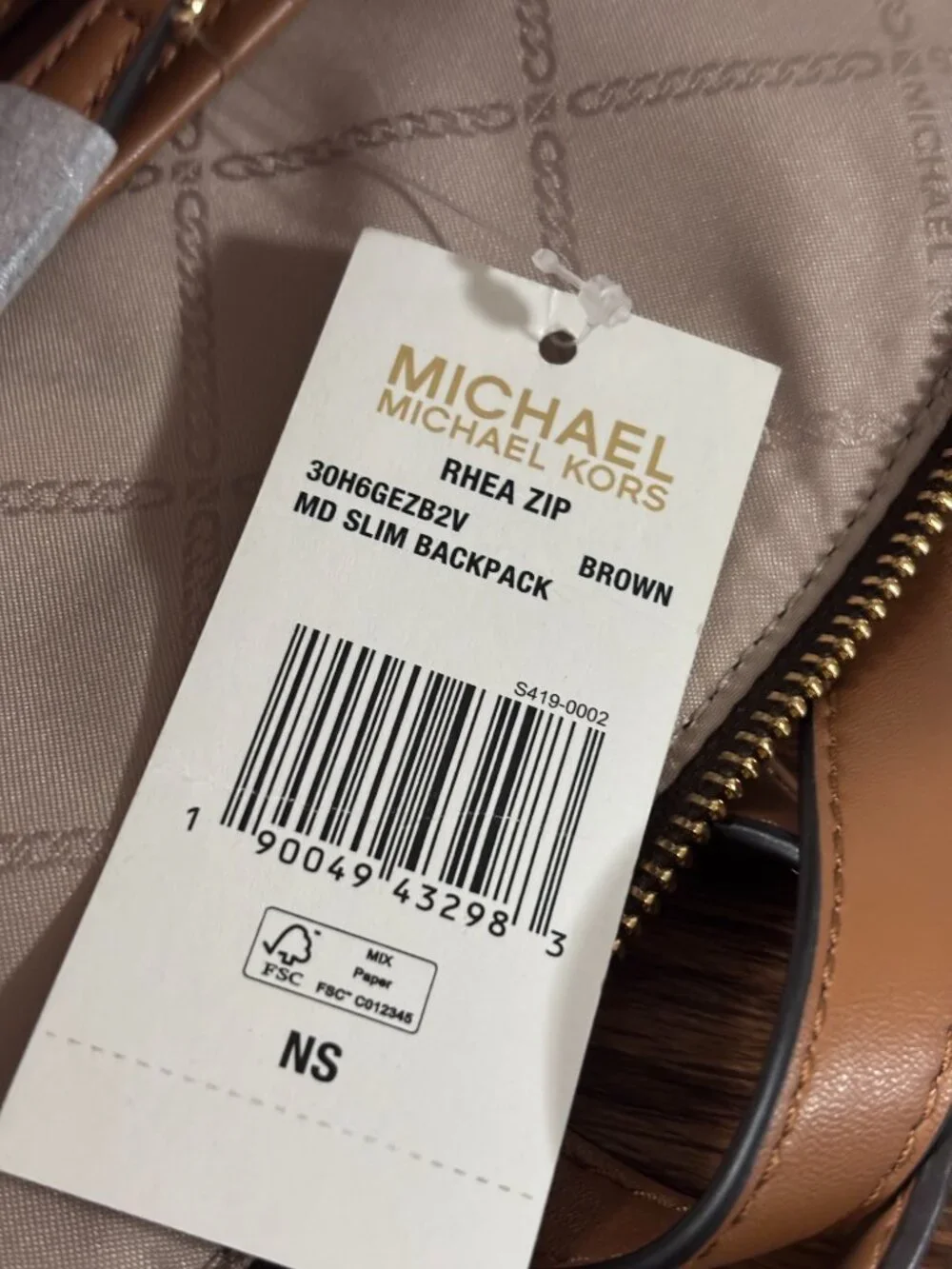 Michael Kors Signature Brown & Tan Backpack Purse/Handbag